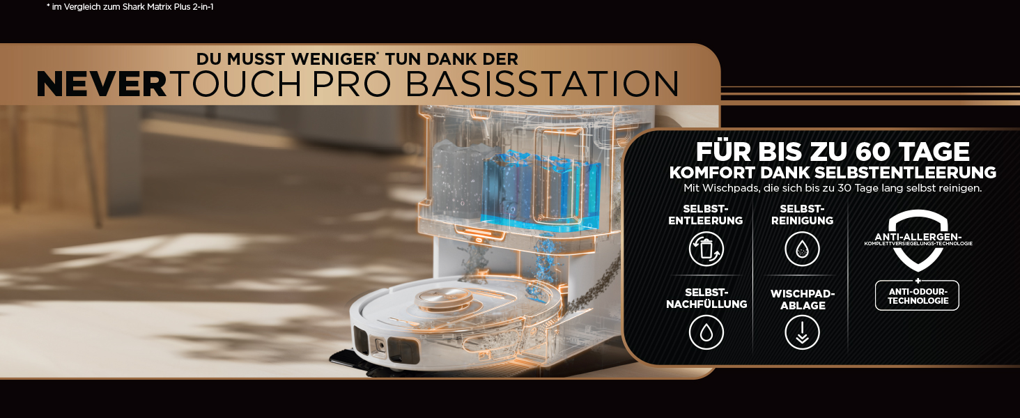 Робот-пилосос Shark PowerDetect 2-в-1 з функцією миття, NeverTouch Pro, 60 днів автономності, самостійне очищення контейнера, 3D та LiDAR навігація, уникнення перешкод NeverStuck, керування через додаток, білий, AV2810ZEEUWH, 4 щітки / Anti-Micro Pads / 2 капсули