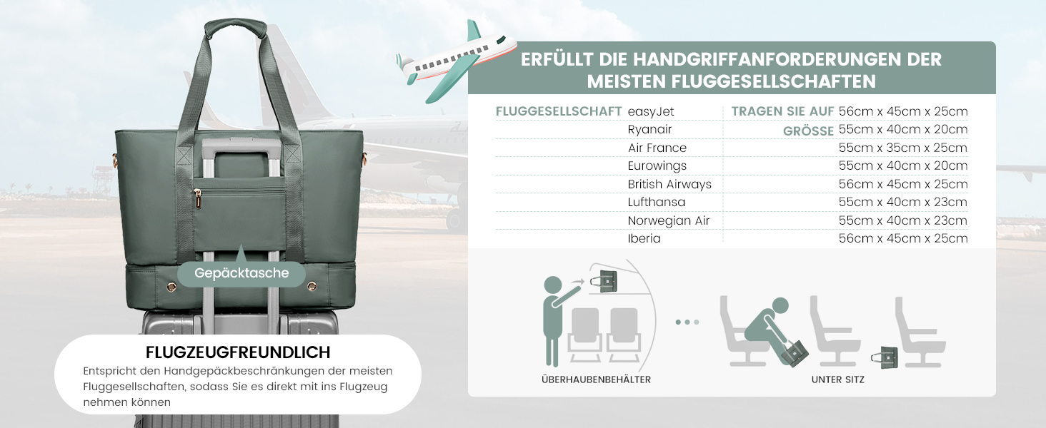 Сумка-мішок LOVEVOOK для жінок, 42L, водонепроникна, з відділенням для взуття, для подорожей, спортзалу, басейну, пологів, Ryanair