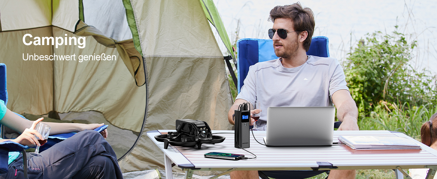 Power Bank AsperX 20000mAh, 165W, 2x USB-C 100W, Алюмінієвий Корпус, Вбудований Кабель 60см, TFT-Дисплей, для iPhone, MacBook, Samsung