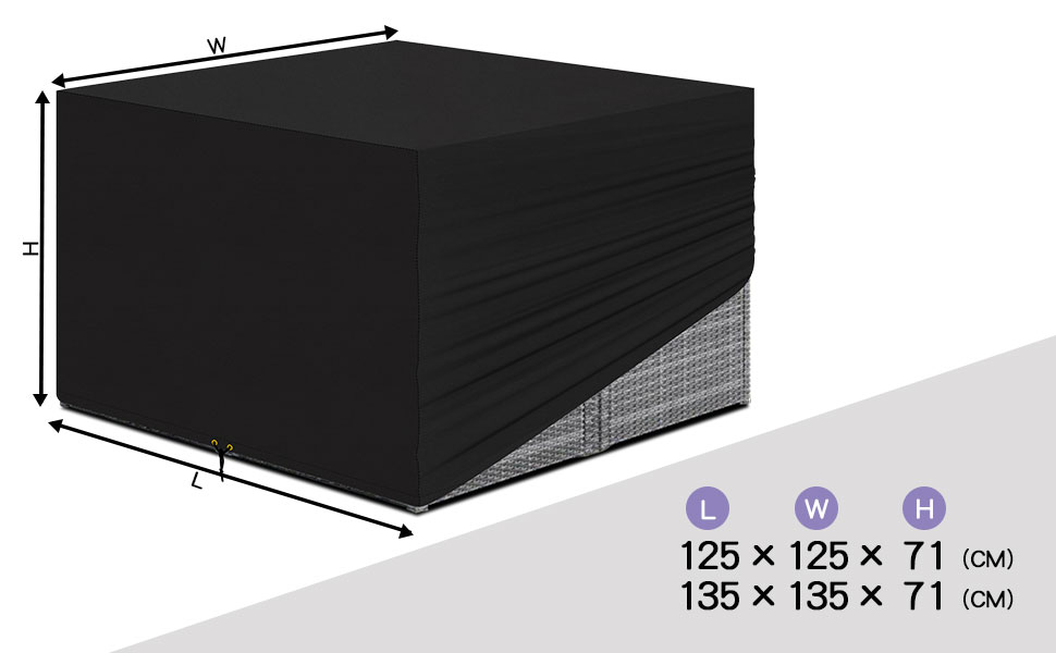Водонепроникний чохол для садовой меблів RICHIE 170x95x70 см, Heavy Duty Oxford 420D, захист від УФ, для саду та патіо