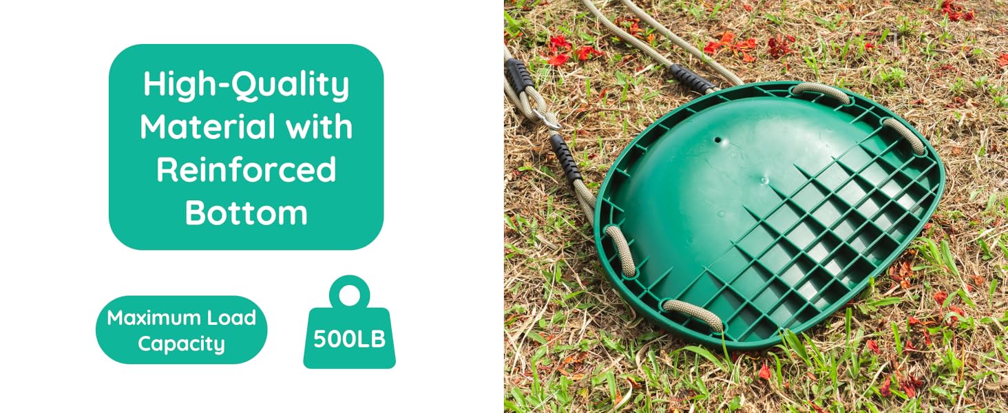 Шоукель для дітей BeneLabel: ідеально для дому та саду. Міцний гумовий сидіння, регульоване мотузка 130-200см, 113кг. Набір 2 шт. Зелений колір.