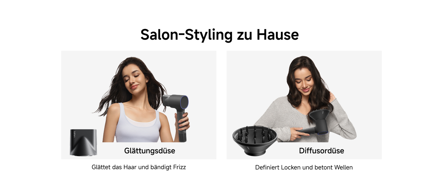 Високошвидкісний фен для волосся Laifen Neo з безщітоковим мотором 110 000 об/хв, 200 млн негативних іонів та 2 магнітними насадками, чорний