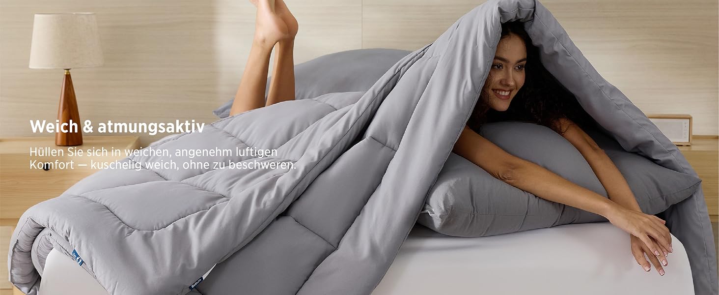 Зимова ковдра BEDSURE 135x200 см, тепла та товста (450 г/м²), біла, що миється