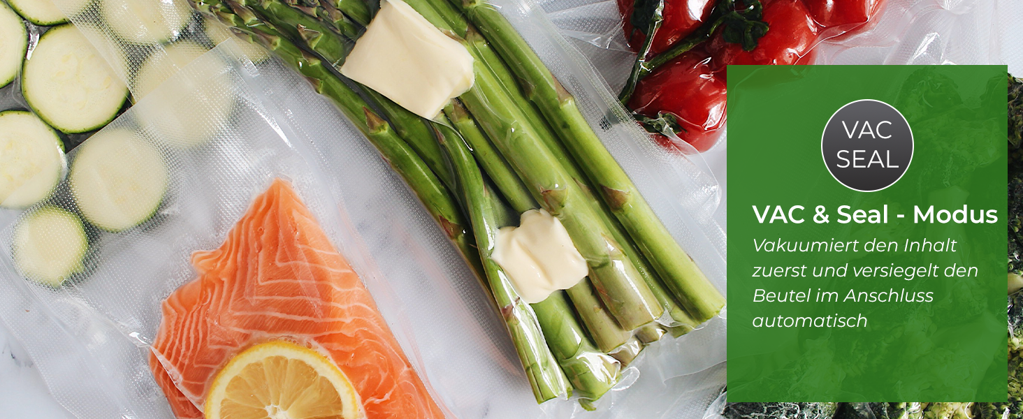 Вакууматор KLAMER Vakuumierer Pro 80 (2025) для сухих та вологих продуктів, для Sous Vide, сріблястий, з пакетами та шлангом