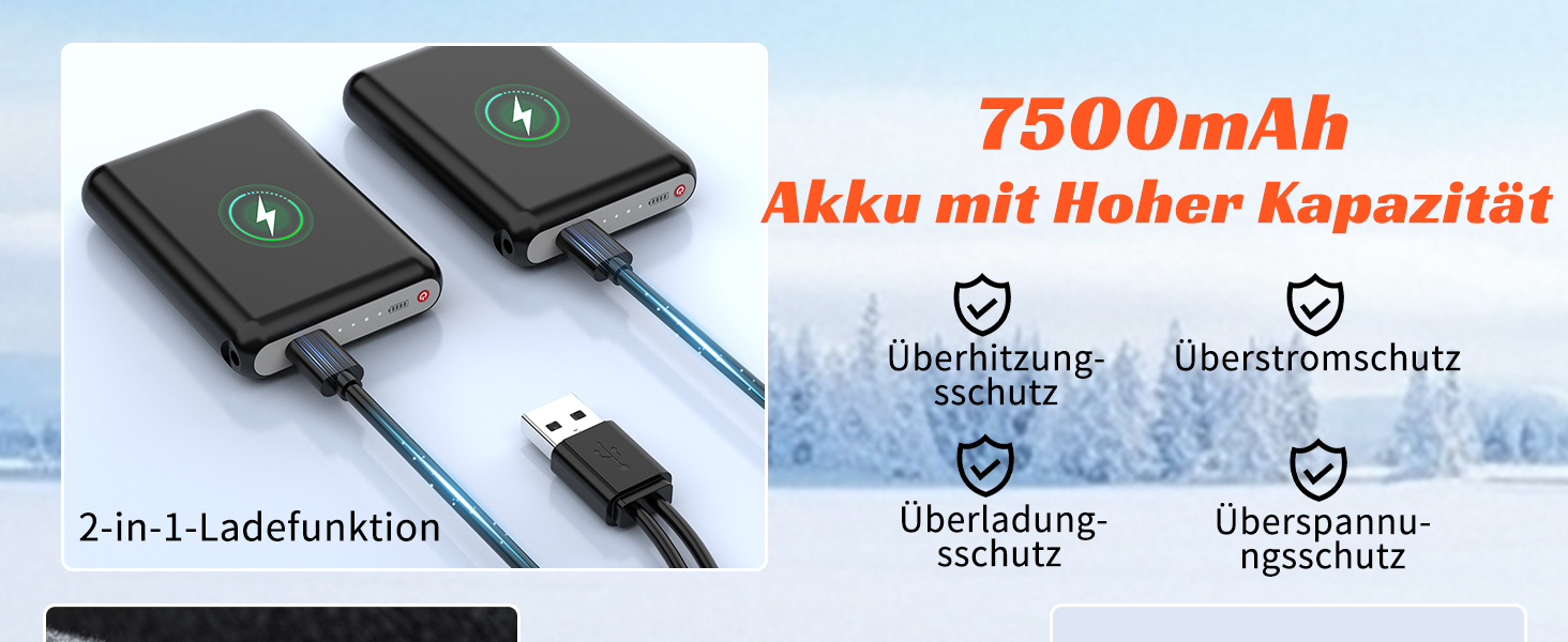 Електричні гріючі рукавички з акумулятором 7500mAh, OUTJUT для лижного спорту, чоловічі та жіночі, 3 режими нагріву, водонепроникні, з підтримкою сенсорного екрану, зимові рукавички, подарунок на Новий рік, розмір XL