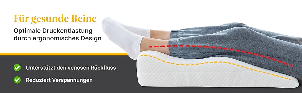 Підніжка для ніг Medicline Venenkissen – ергономічна, для кращого кровообігу, дихаюча, для алергіків, сертифікат Oeko-TEX®, Made in Germany