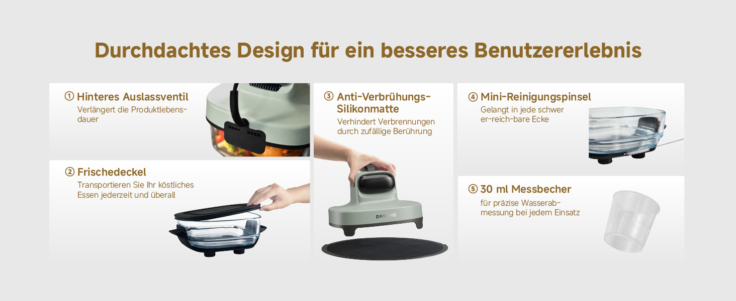 Фритюрниця Dreame Tasti AirFryer 5-в-1 з скляною чашею, 2.5L + 4.5L, 3D-конвекція, сенсорний дисплей, для дому та подорожей