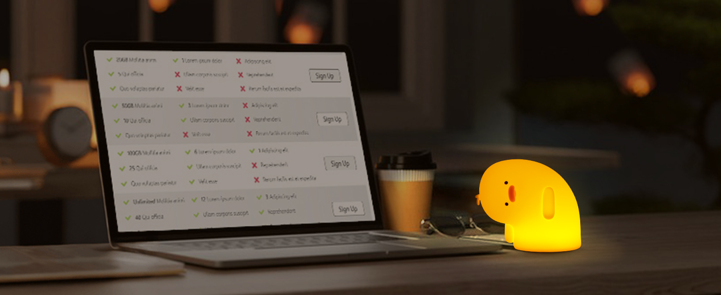 Світлодіодний нічник YuanDian Dodo Duck - мила силіконова лампа для качки, акумуляторна, сенсорний датчик