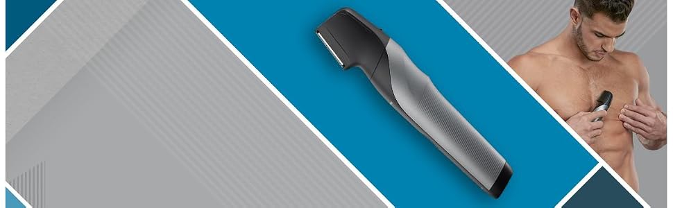 Тример для тіла чоловічий Panasonic ER-GK80-S503, акумуляторний, сталеві леза, i-Shaper, 20 налаштувань довжини, чорний
