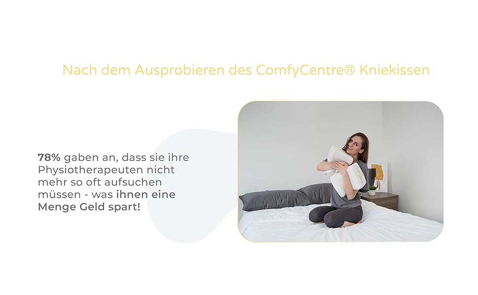 Подушка для сну на боку ComfyCentre: ортопедична подушка між колінами з піни Memory Foam - біла, без ременя