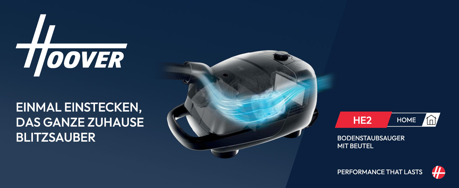 Пилсос Hoover HE2 Kompakter: для твердих поверхонь та килимів, мішок, фільтр EPA, 3.5л, аксесуари, 850W, 10м