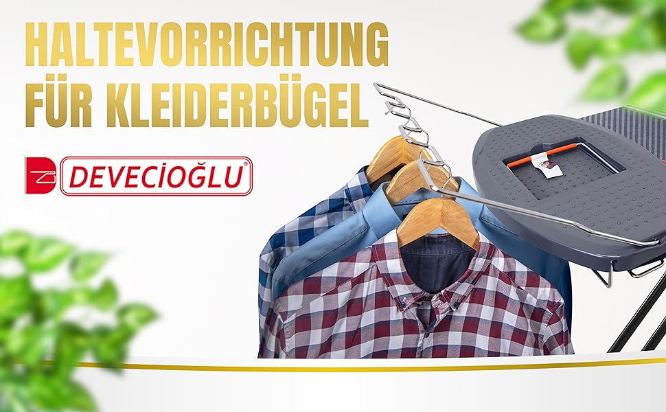 Прасувальна дошка Devecioğlu 50-80см з чохлом 36x114см, для парогенераторів, складна | Прасувальна дошка, підходить як стіл для прасування