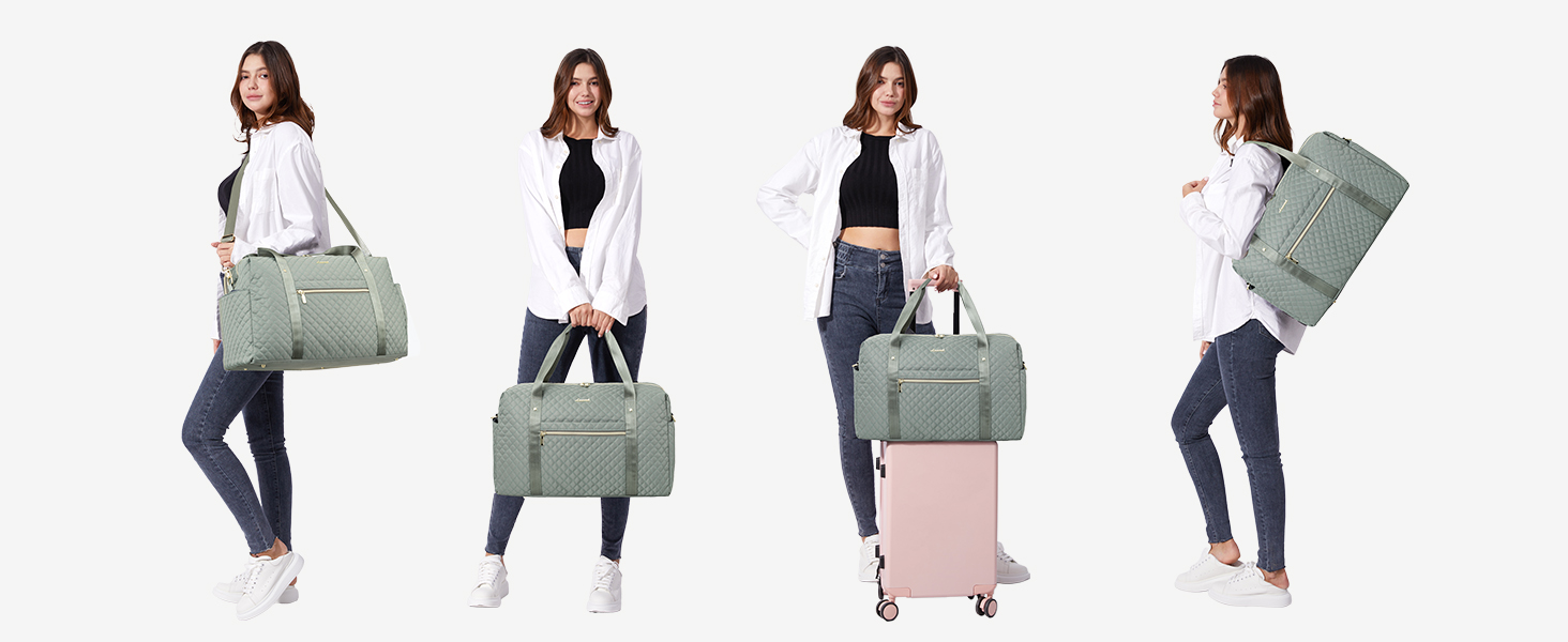 Спортивна сумка LOVEVOOK для жінок з відділенням для ноутбука, 35L, сіро-зелений колір