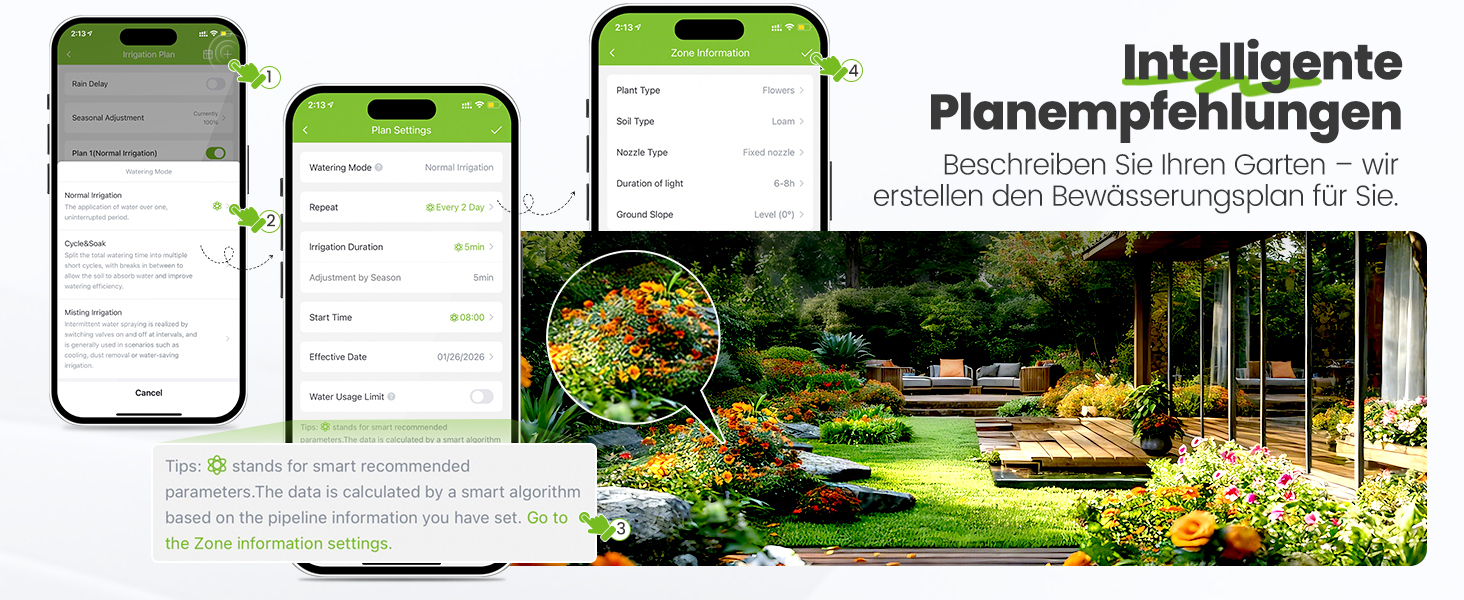 Таймер для поливу RainPoint WiFi з латунними фітингами, розумне керування, APP, голосове управління, автоматичний полив саду та газону, 6 програм, 1 зона