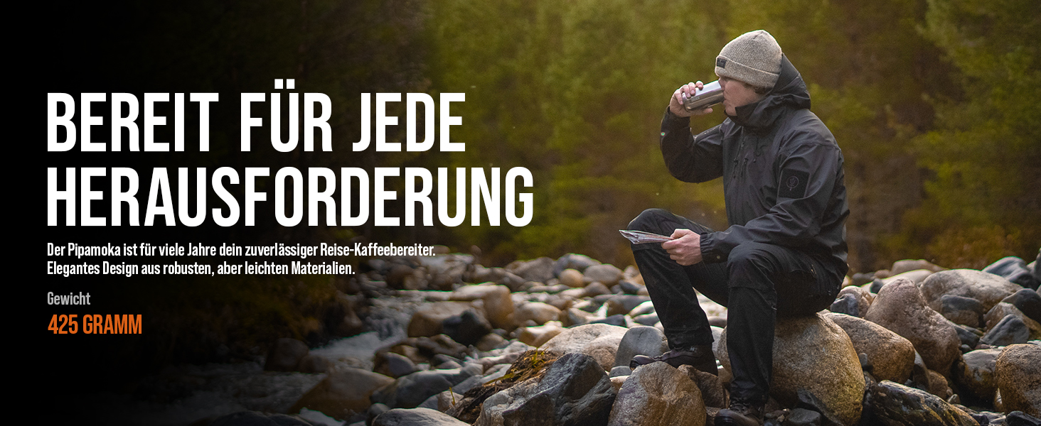 WACACO Pipamoka - портативна кавомашина для подорожей, ручна, з нержавіючої сталі, 300 мл