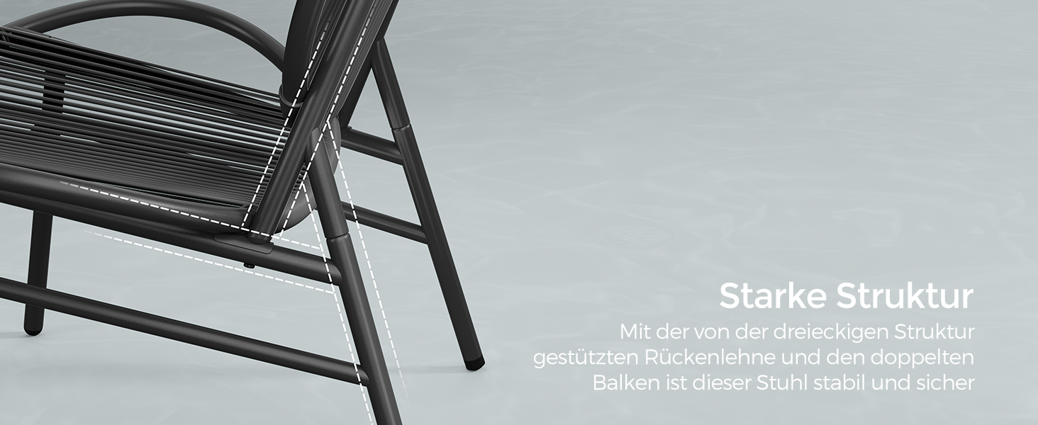 Набір садових меблів SONGMICS з поліротану для балкона та тераси: стіл та 2 крісла (чорний)