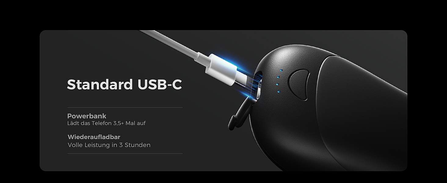 Електричні грілки для рук OCOOPA UT3 PRO 2 шт., 10000mAh, USB Powerbank, багаторазові, 4 режими нагріву, до 58°C, для чоловіків, ідеально для гольфу, полювання та кемпінгу, чорний