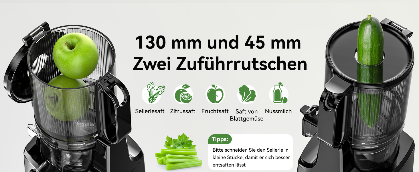 LINKChef Slow Juicer: повільний соковичавник для овочів та фруктів, 1.8 л, з функцією реверсу, BPA Free