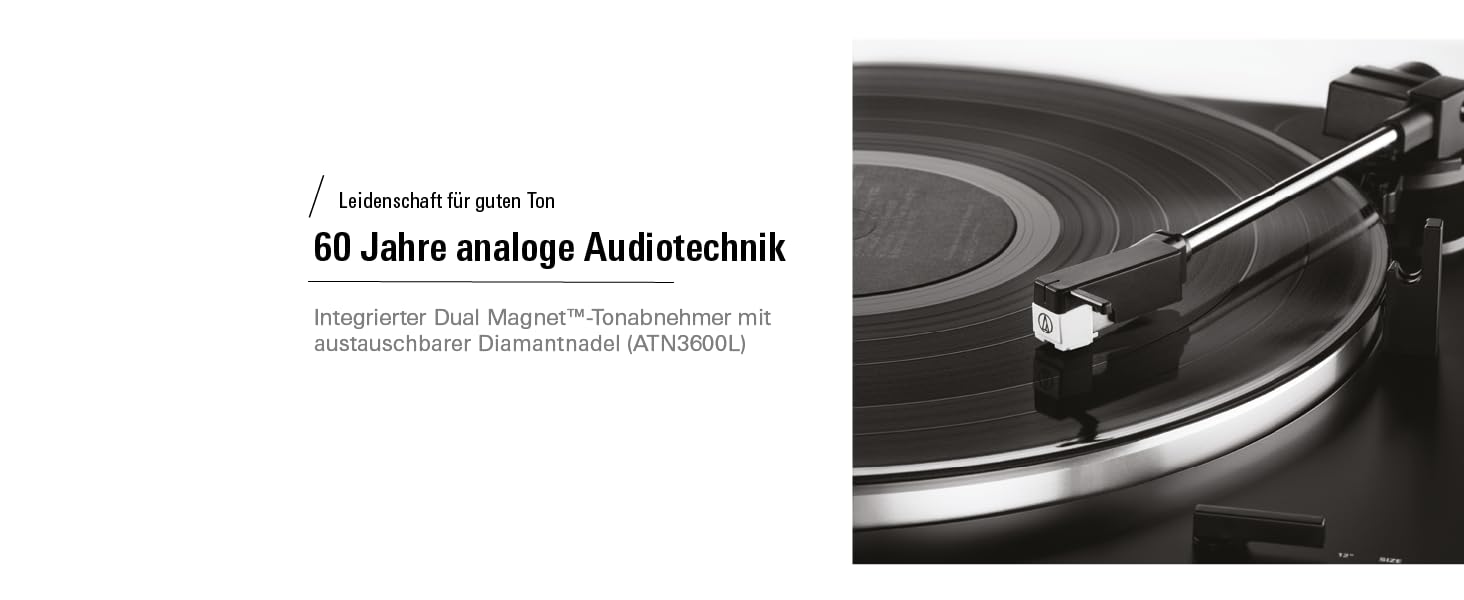 Програвач вінілу Audio-Technica LP60XBTBK з Bluetooth, автоматичний, ремінний привід, чорний, аналоговий стерео
