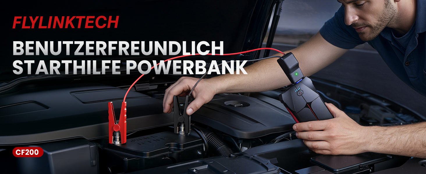 Powerbank для запуску авто FLYLINKTECH 4000A, 12V. Запуск до 9L бензину/8.5L дизеля. IP67, водонепроникний. LED, USB та USB-C.