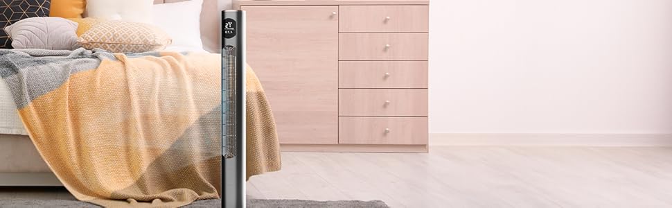 Вентилятор вежа Cecotec EnergySilence 9090 Skyline Ionic 119 см, 45 Вт, з іонізатором, LED сенсорним екраном, пультом ДУ, 3 режими, таймер 12 год, коливання 70°, сірий
