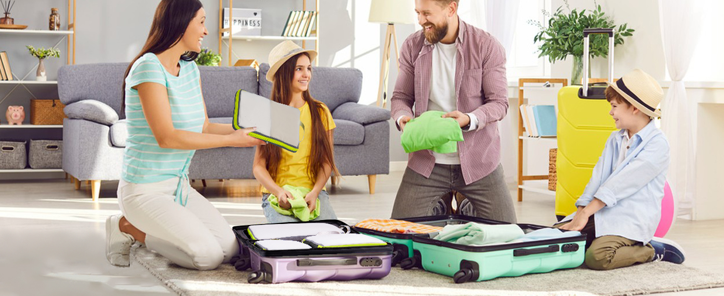 Набір органайзерів для подорожей Cipway: компресійні сумки для одягу та рюкзака, легкі сітчасті пакувальні куби (6 шт), чорний