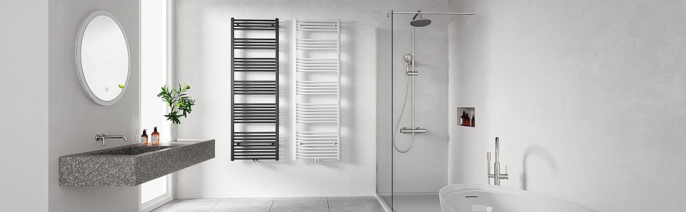 Білий рушникосушарний радіатор Heilmetz 50x120 см, 513 Вт, середнє підключення