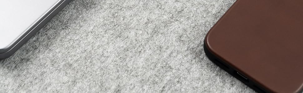 Килимок для столу Nordik з екошкіри та фетру, органайзер для кабелів (Сідло-коричневий, 89,9 x 43,2 см) — великий преміум килимок для миші та захисний підкладник для домашнього офісу