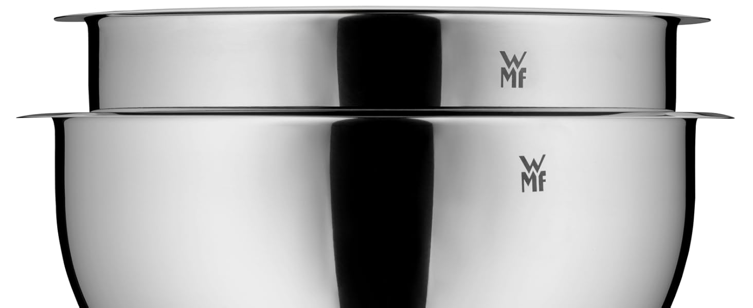 Набір кухонних мисок WMF Function Bowls, 2 шт., діаметр 22 та 24 см, Cromargan нержавіюча сталь, багатофункціональні (для замішування, салатів, подачі), складаються