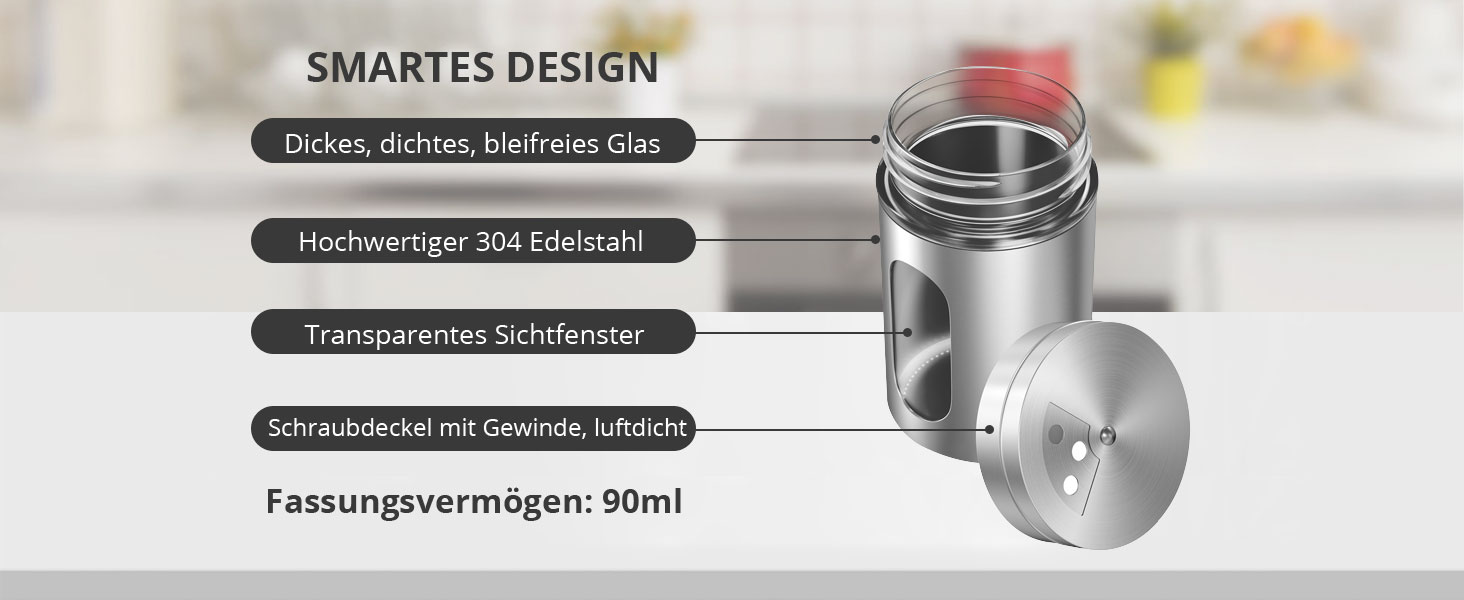 Банки для спецій HOMGEN 12 шт 90 мл сріблясті