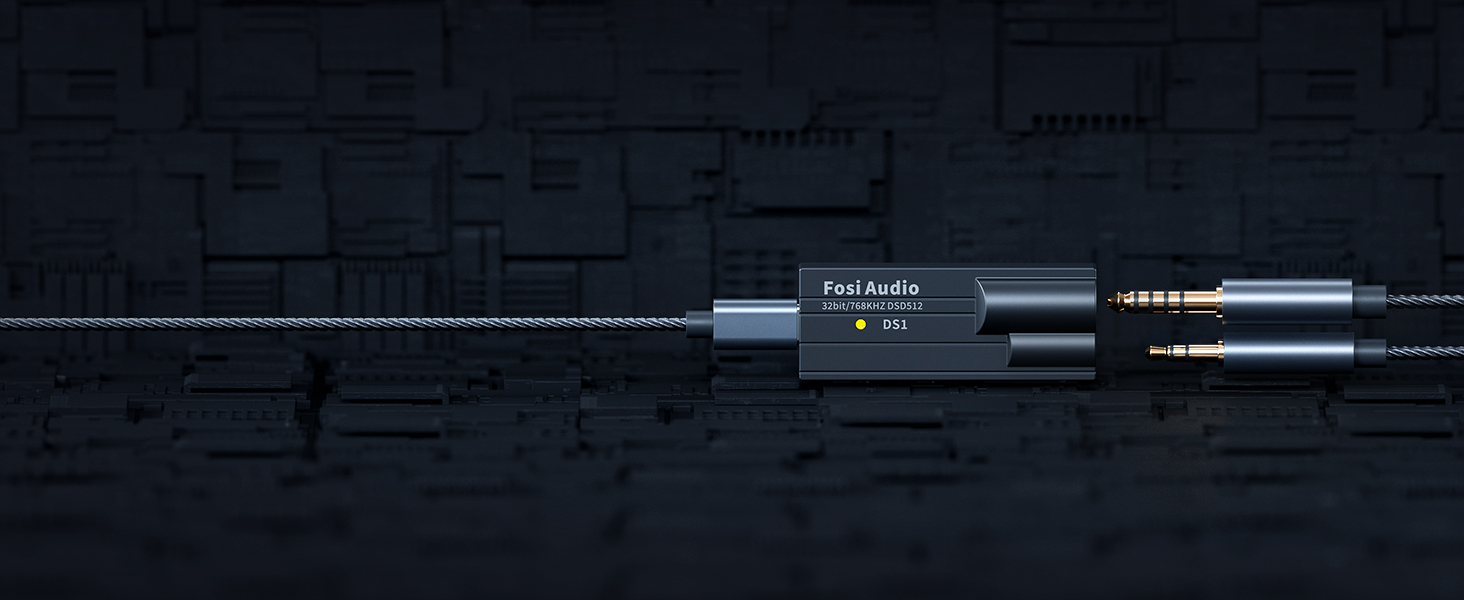 Портативний підсилювач для навушників ЦАП Fosi Audio DS1, ES9038Q2M, PCM 32 біт/768 кГц і DSD512, 3,5 мм/4,4 мм