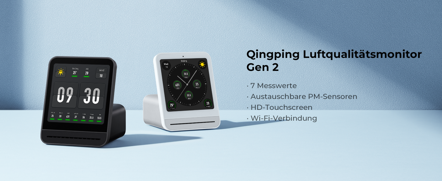 Монітор якості повітря Qingping Gen 2: PM2.5, CO2, PM10, температура, вологість, шум. Оновлений моніторинг та будильник