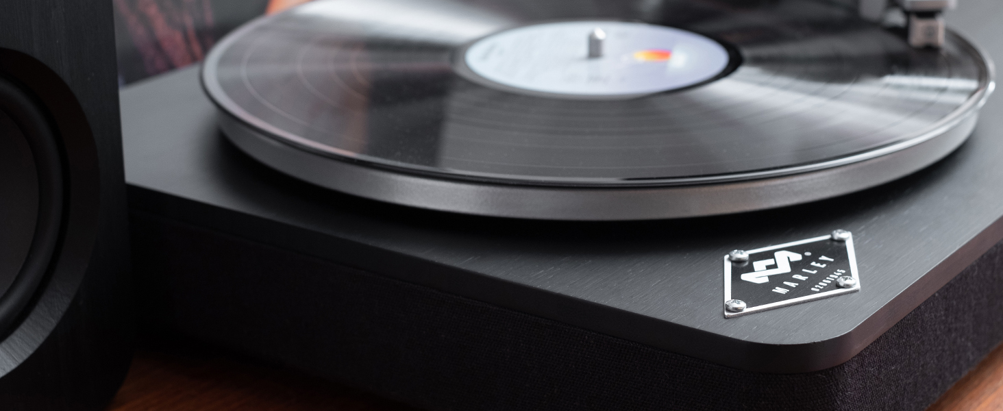 Вініловий програвач House of Marley Stir It Up Wireless з Bluetooth, попереднім підсилювачем, тонармом Audio-Technica, корпус із бамбука, швидкості 33/45 об/хв, екологічний дизайн, чорний