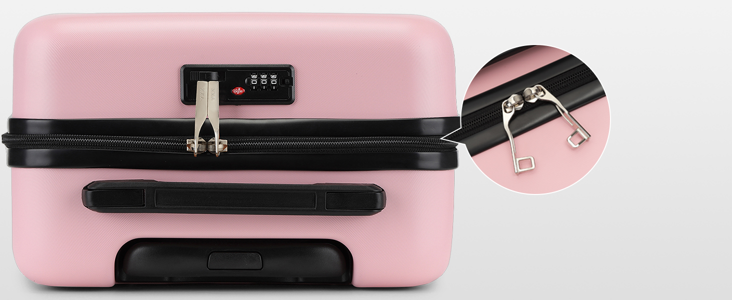 Валіза-тележка KONO 55 см, рожева, ABS, ручна поклажа