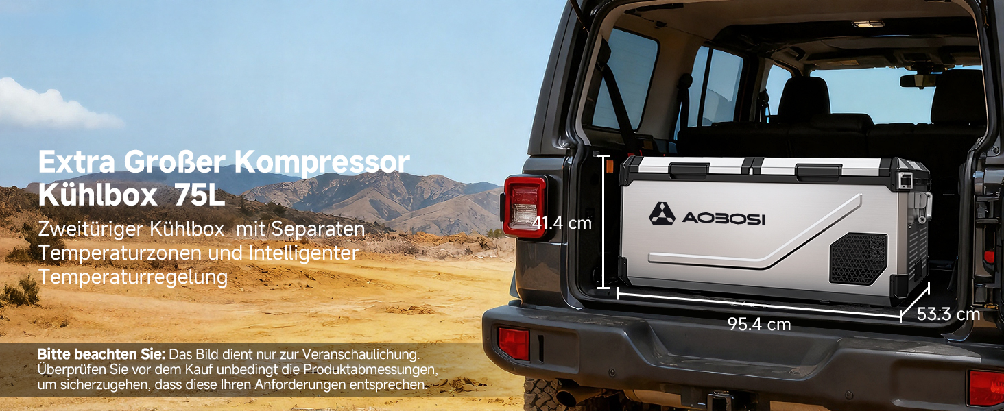 Автомобільний компресорний холодильник AAOBOSI з Wi-Fi, LED підсвіткою та колесами (-20°C/+20°C, 12/24V, 100-240V) для авто, кемпінгу, подорожей