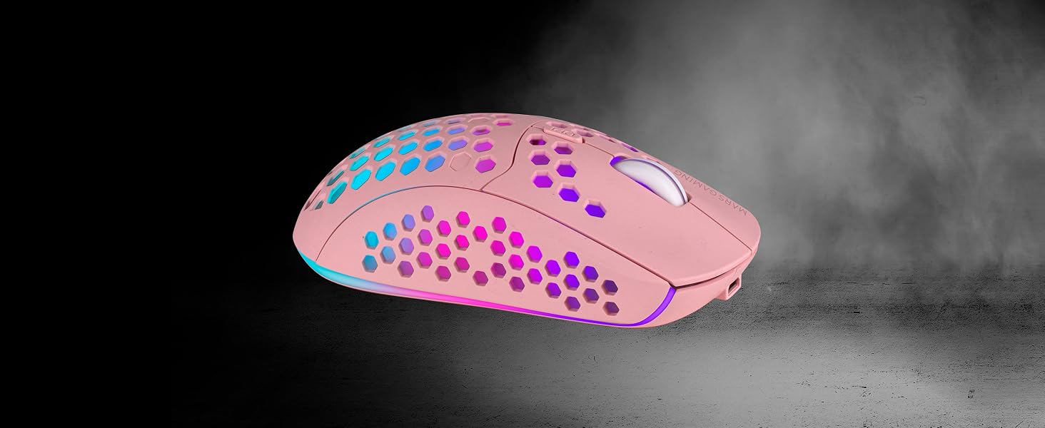 Бездротова ігрова миша Mars Gaming MMW3W RGB Flow, ультралегка (79г), 3200 DPI, біла