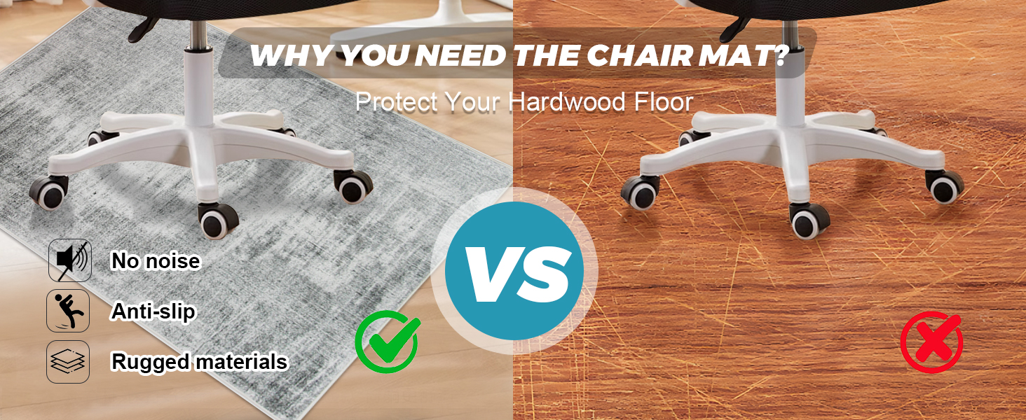 Підкладка під офісне крісло 90x120 см, сіра текстура | Захист для підлоги, килимок від ковзання | Для ламінату та плитки