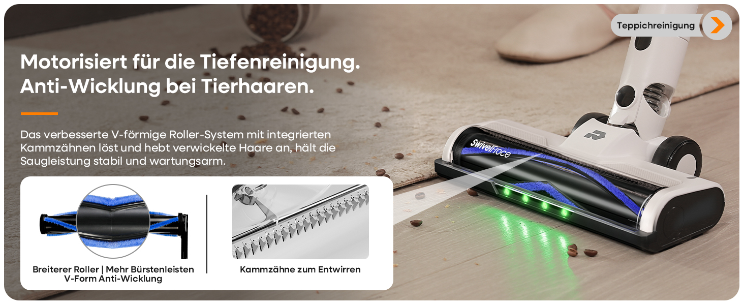 Акумуляторний пилосос ElecKeys 48000 Па, 580 Вт, 65 хв з LED дисплеєм, для підлоги, килимів та шерсті тварин, білий