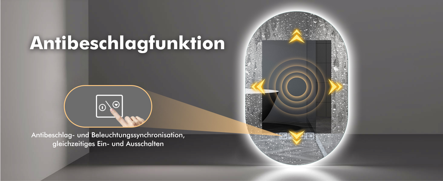 Дзеркало для ванної кімнати 600 мм з підсвічуванням, регульоване, з сенсорною кнопкою, функцією запобігання запотіванню та таймером | IP44, вологостійке, для ванної кімнати, готелю, кругле (Музика 500 мм 750 мм)