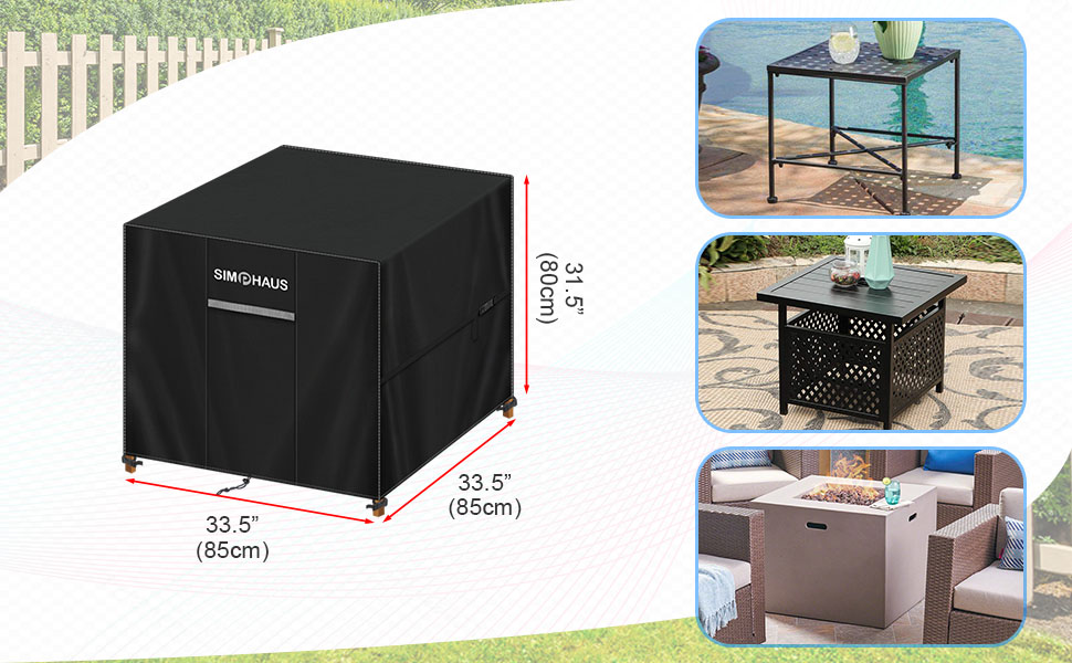 Чохол для садово-патіо меблів 85x85x80 см, вологостійкий, 420D Oxford, для захисту від погодних умов