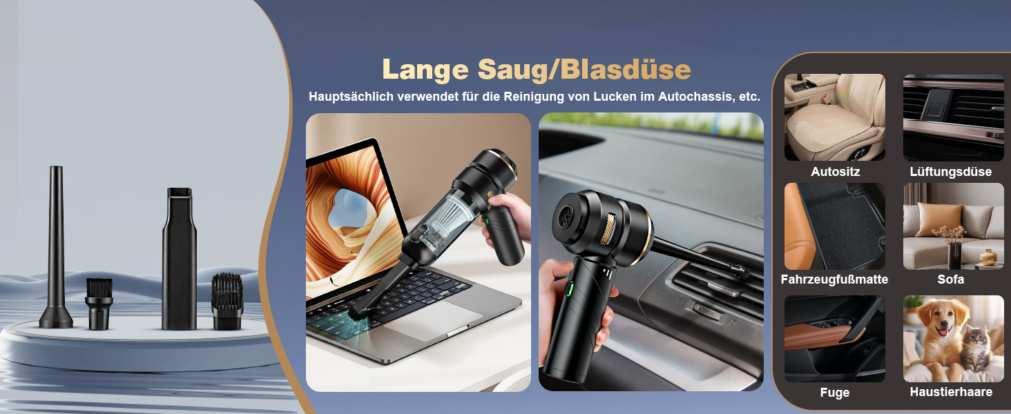 Акумуляторний ручний пилосос 4-в-1 для авто та дому, потужність 28000Па, бездротовий пилосос для прибирання шерсті тварин, кухні та офісу