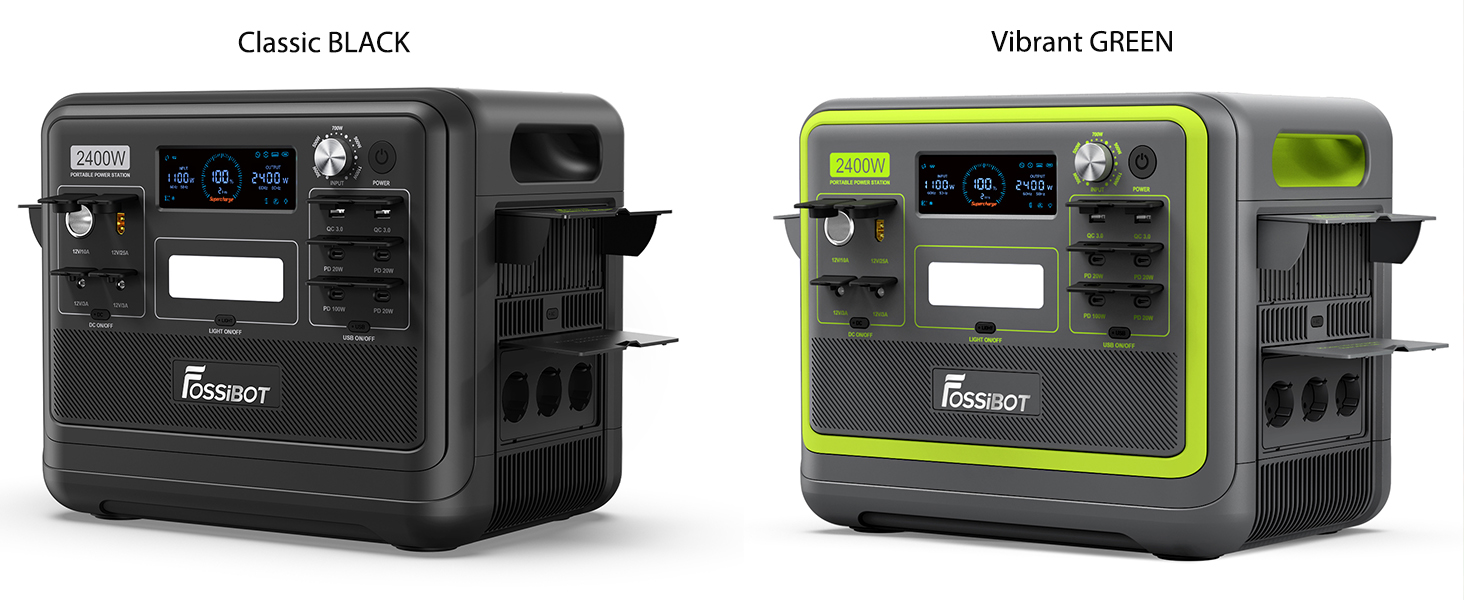 Портативна електростанція FOSSiBOT F2400: 2048Wh LiFePO4, 2400W (4800W пік), 230V, 3 виходи AC, для дому, кемпінгу та резервного живлення