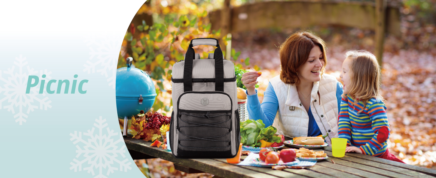 Рюкзак-холодильник з м'яким ручним захопленням, легкий та ізольований, водовідштовхуючий, велика місткість – ідеальний для жінок та чоловіків для пляжу, кемпінгу, пікніка, риболовлі та піших прогулянок (Сірий)