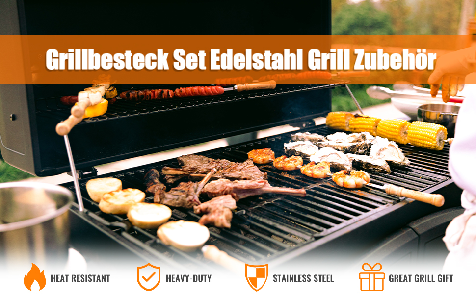 Набір аксесуарів для гриля з нержавіючої сталі: 67 предметів для кемпінгу, BBQ, Smoker, Plancha та газового гриля. Ідеальний подарунок для чоловіків та жінок