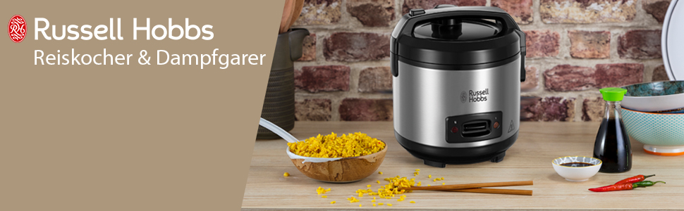 Рисоварка Russell Hobbs 27080-56 з функцією приготування на парі, 1.2л, чаша з антипригарним покриттям, нержавіюча сталь