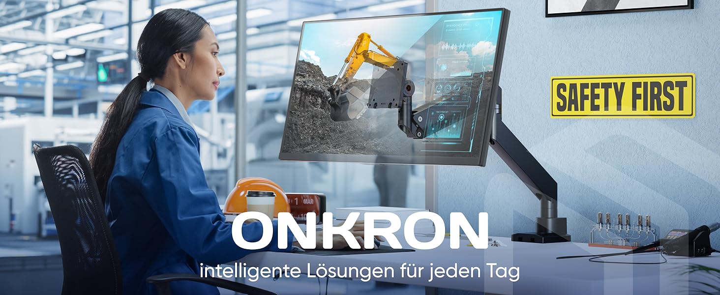 Кріплення для монітора ONKRON G130-B: регульована підставка для екрану 17-57 дюймів, до 27 кг, VESA 75x75-200x200