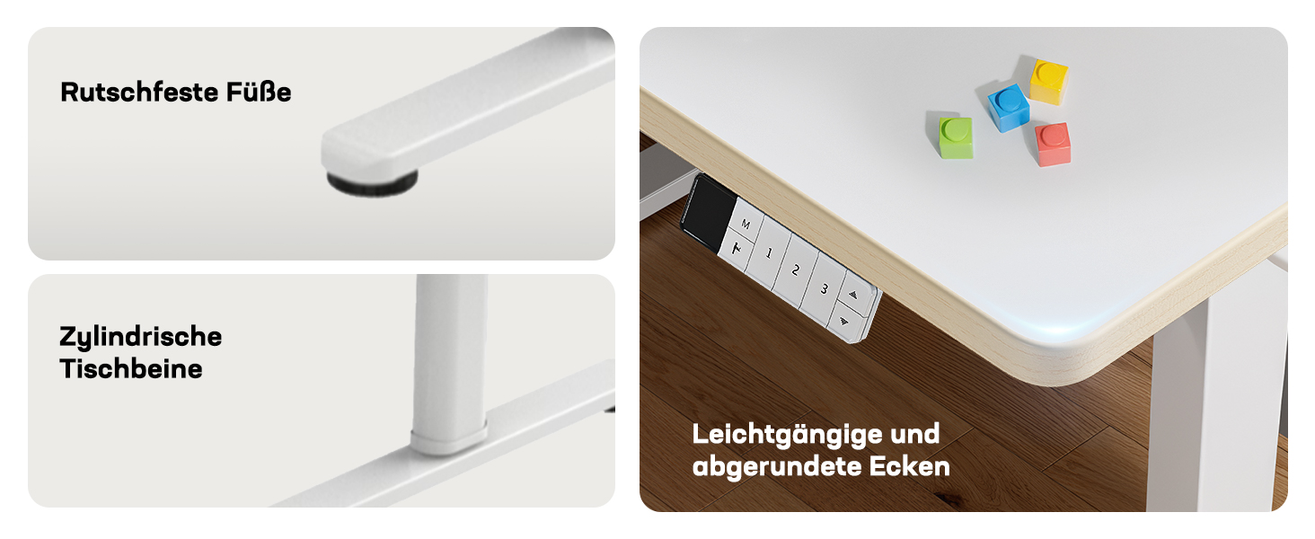 Електричний дитячий стіл HUANUO, 120 x 60 см, регулювання висоти, 3 рівня, білий