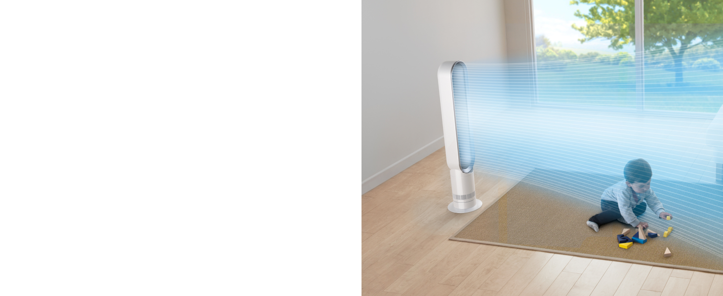 Вентилятор без лопатей Dyson Cool AM07: Потужний, тихий, з пультом, 10 швидкостей, поворот 70° для великих приміщень