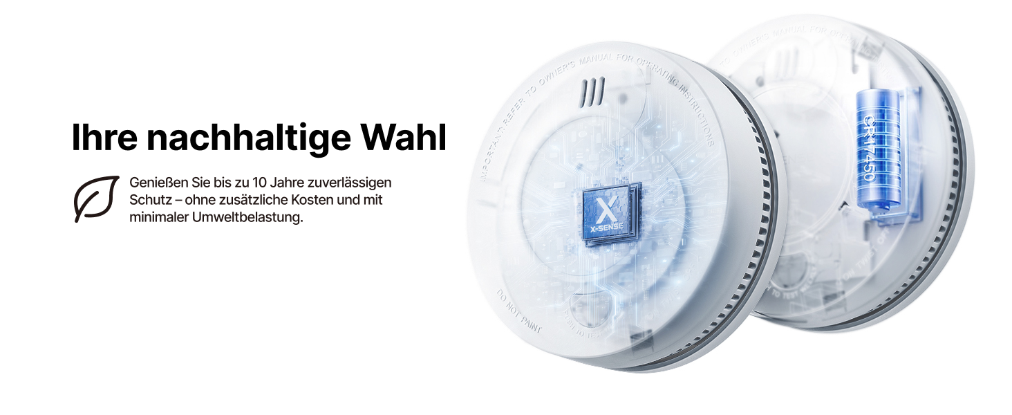 X-Sense Детектор диму з Wi-Fi, 10 років роботи батареї та базовою станцією SBS50 (6 шт.), фотоелектричний, бездротовий, SD19-MN61, білий