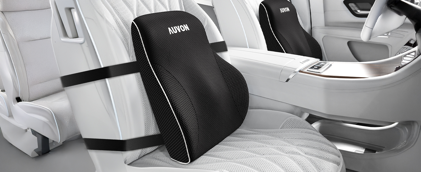 Подушка для попереку AUVON для автомобіля та офісного крісла, підтримка поперекового відділу, покращення постави, піна з пам'яті